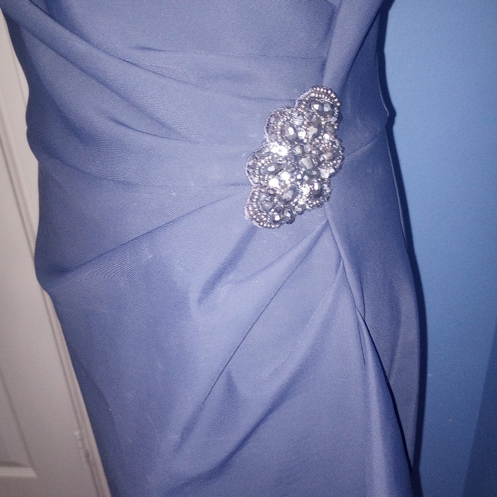 Alex Evenings Gray Asymmetrical Cocktail Dress - Picture 2 of 6